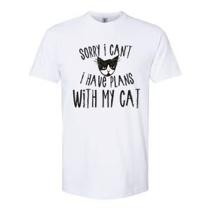 Sorry I Cant I Have Plans With My Cat Gift Softstyle CVC T-Shirt