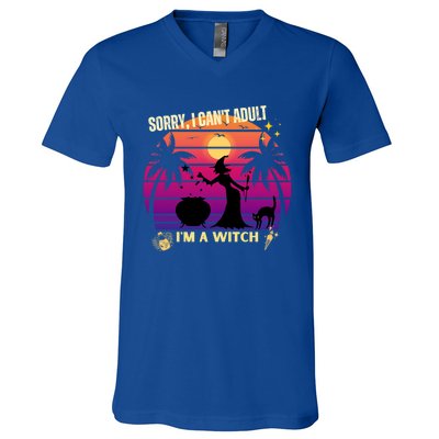 Sorry I Cant Adult I Am A Witch Cool Gift V-Neck T-Shirt