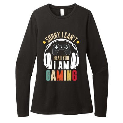 Sorry I CanT Hear You IM Gaming Funny Vintage Gaming Womens CVC Long Sleeve Shirt