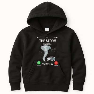 Storm Is Calling Funny Meteorologist Chasing Storm Chaser Kids Hoodie