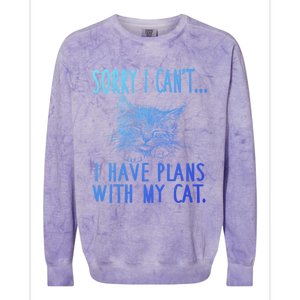 Sorry I CanT I Have Plans With My Cat Cute Cat Gift Colorblast Crewneck Sweatshirt