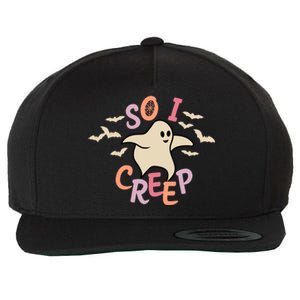 So I Creep Retro Halloween Spooky Vibes Trick Or Treat Ghost Wool Snapback Cap