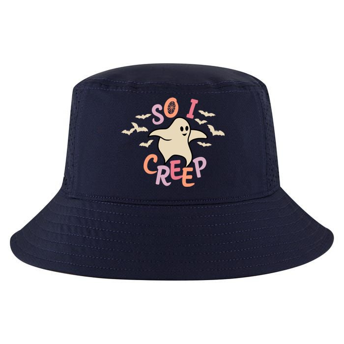 So I Creep Retro Halloween Spooky Vibes Trick Or Treat Ghost Cool Comfort Performance Bucket Hat