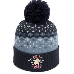 So I Creep Retro Halloween Spooky Vibes Trick Or Treat Ghost The Baniff Cuffed Pom Beanie