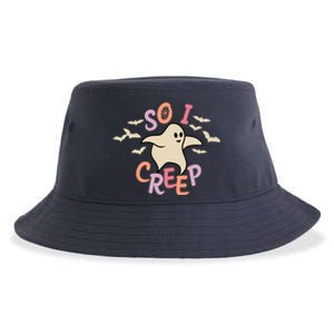 So I Creep Retro Halloween Spooky Vibes Trick Or Treat Ghost Sustainable Bucket Hat