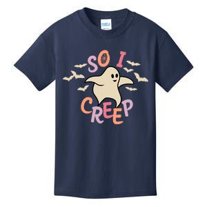 So I Creep Retro Halloween Spooky Vibes Trick Or Treat Ghost Kids T-Shirt