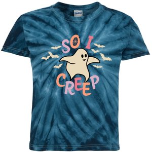 So I Creep Retro Halloween Spooky Vibes Trick Or Treat Ghost Kids Tie-Dye T-Shirt