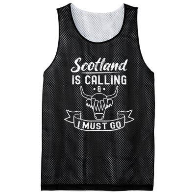 Scotland Is Calling And I Must Go Funny Scottish Mesh Reversible Basketball Jersey Tank