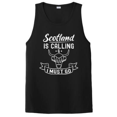 Scotland Is Calling And I Must Go Funny Scottish PosiCharge Competitor Tank