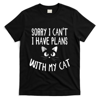 Sorry I CanT I Have Plans With My Cat Lovers Funny Cat T-Shirt