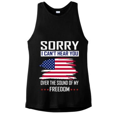 Sorry I CanT Hear You Over The Sound Of My Freedom Ladies PosiCharge Tri-Blend Wicking Tank