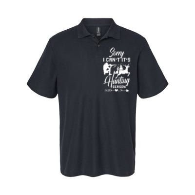 Sorry I CanT ItS Hunting Season With Deer Graphic Softstyle Adult Sport Polo