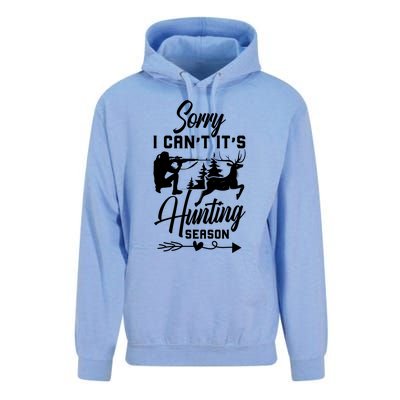 Sorry I CanT ItS Hunting Season With Deer Graphic Unisex Surf Hoodie