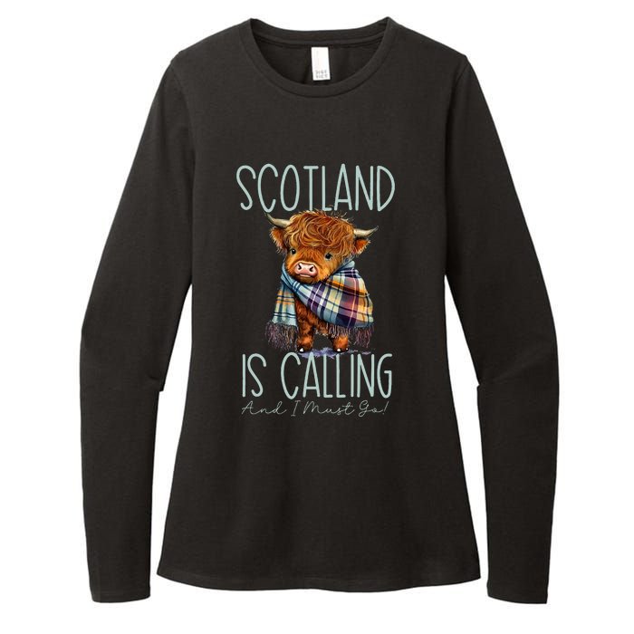 Scotland Is Calling And I Must Go! Highland Cow Womens CVC Long Sleeve Shirt