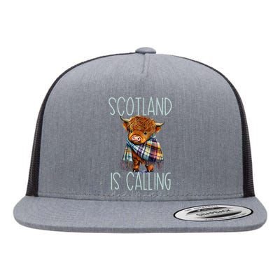 Scotland Is Calling And I Must Go! Highland Cow Flat Bill Trucker Hat