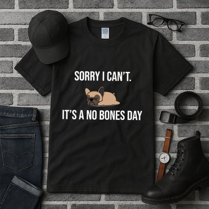 Sorry I Can't Today It's A No Bones Day Cute Pug Tall T-Shirt