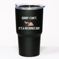 Sorry I Can't Today It's A No Bones Day Cute Pug Tumbler