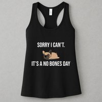 Sorry I Can't Today It's A No Bones Day Cute Pug Womens Tank Top