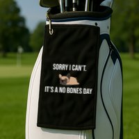 Sorry I Can't Today It's A No Bones Day Cute Pug Golf Towel