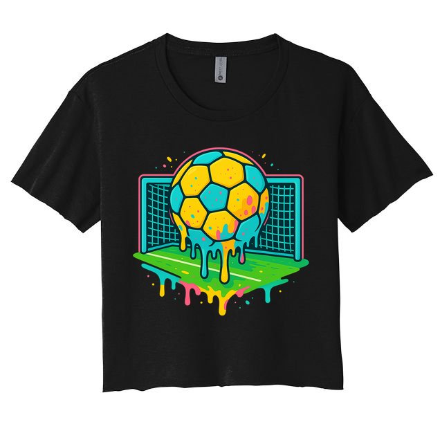 Soccer Ice Cream Drip Crop Top
