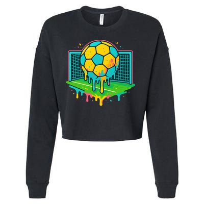 Soccer Ice Cream Drip Cropped Pullover Crew