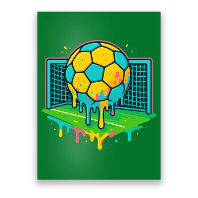 Soccer Ice Cream Drip Poster