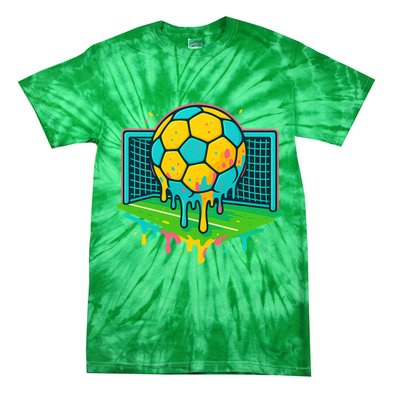 Soccer Ice Cream Drip Tie-Dye T-Shirt