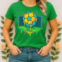 Soccer Ice Cream Drip Womens T-Shirt