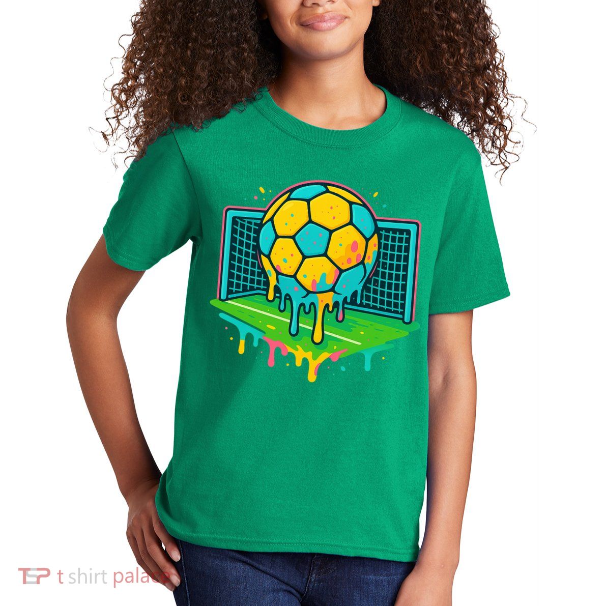 Soccer Ice Cream Drip Kids T-Shirt