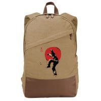 Sumi Ink Crane Kick Cotton Canvas Backpack