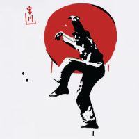 Sumi Ink Crane Kick Cooling Performance Crew T-Shirt