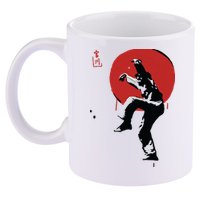 Sumi Ink Crane Kick 11oz C Handle Ceramic Mug