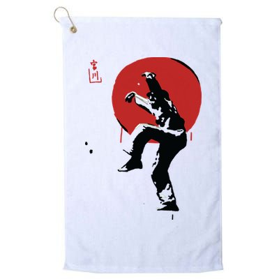 Sumi Ink Crane Kick Golf Towel