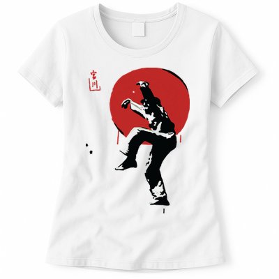 Sumi Ink Crane Kick Womens T-Shirt