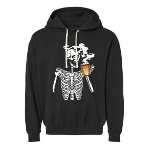 Skeleton Ing Coffee Black History Month Blm Melanin Great Gift Garment-Dyed Fleece Hoodie