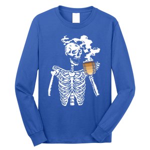 Skeleton Ing Coffee Black History Month Blm Melanin Great Gift Long Sleeve Shirt