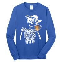 Skeleton Ing Coffee Black History Month Blm Melanin Great Gift Tall Long Sleeve T-Shirt