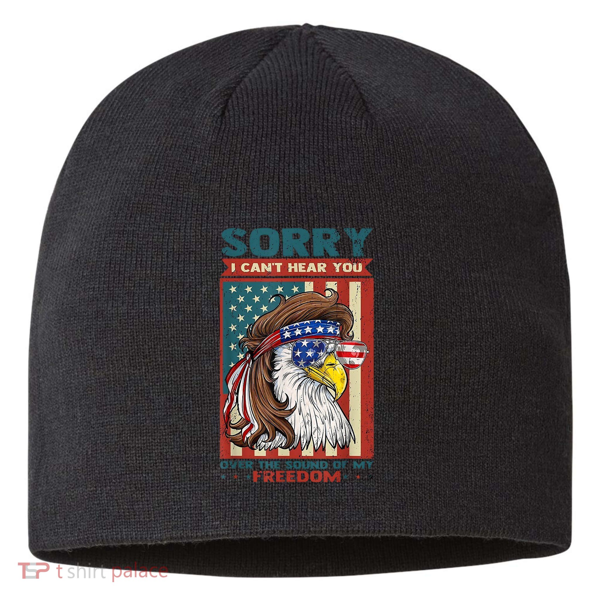 Sorry I Cant Hear You Over The Sound Of My Freedom Eagle Sustainable Beanie