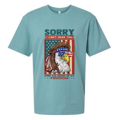 Sorry I Cant Hear You Over The Sound Of My Freedom Eagle Sueded Cloud Jersey T-Shirt