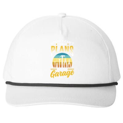 Sorry I Can't I Have Plans In The Garage Sayings Hobby Gift Snapback Five-Panel Rope Hat