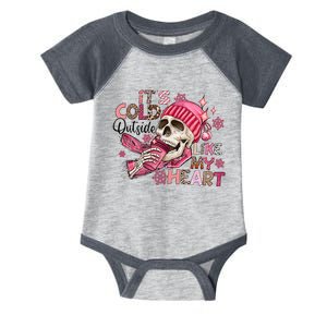 Skeleton It's Cold Outside Like My Heart Valentine's Day Infant Baby Jersey Bodysuit