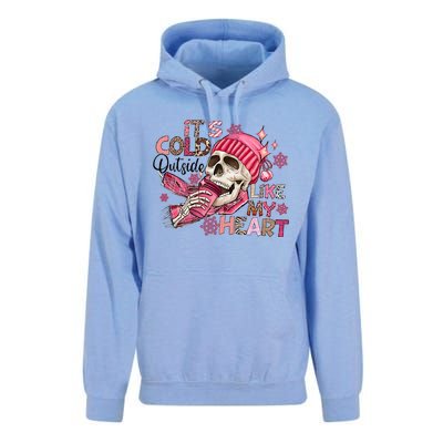 Skeleton It's Cold Outside Like My Heart Valentine's Day Unisex Surf Hoodie