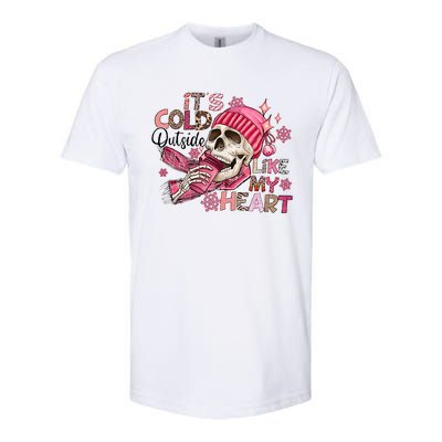 Skeleton It's Cold Outside Like My Heart Valentine's Day Softstyle CVC T-Shirt