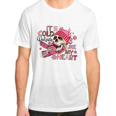 Skeleton It's Cold Outside Like My Heart Valentine's Day Adult ChromaSoft Performance T-Shirt