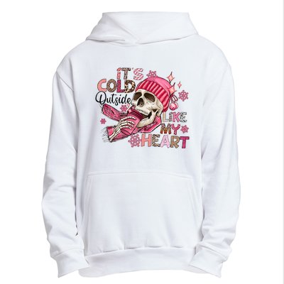 Skeleton It's Cold Outside Like My Heart Valentine's Day Urban Pullover Hoodie