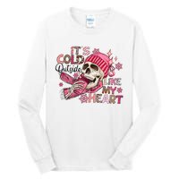 Skeleton It's Cold Outside Like My Heart Valentine's Day Tall Long Sleeve T-Shirt