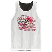 Skeleton It's Cold Outside Like My Heart Valentine's Day Mesh Reversible Basketball Jersey Tank