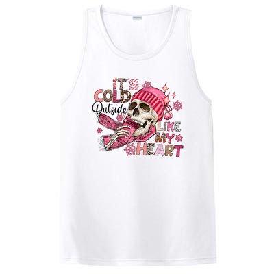 Skeleton It's Cold Outside Like My Heart Valentine's Day PosiCharge Competitor Tank