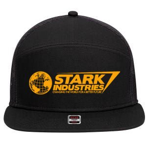 Stark Industries Changing The World For A Better Future 7 Panel Mesh Trucker Snapback Hat