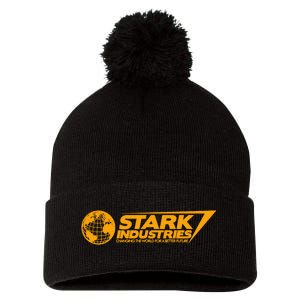 Stark Industries Changing The World For A Better Future Pom Pom 12in Knit Beanie